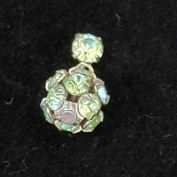3/$17 Petite Mint Green Rhinestone Pierced Earrings - Picture 2 of 3